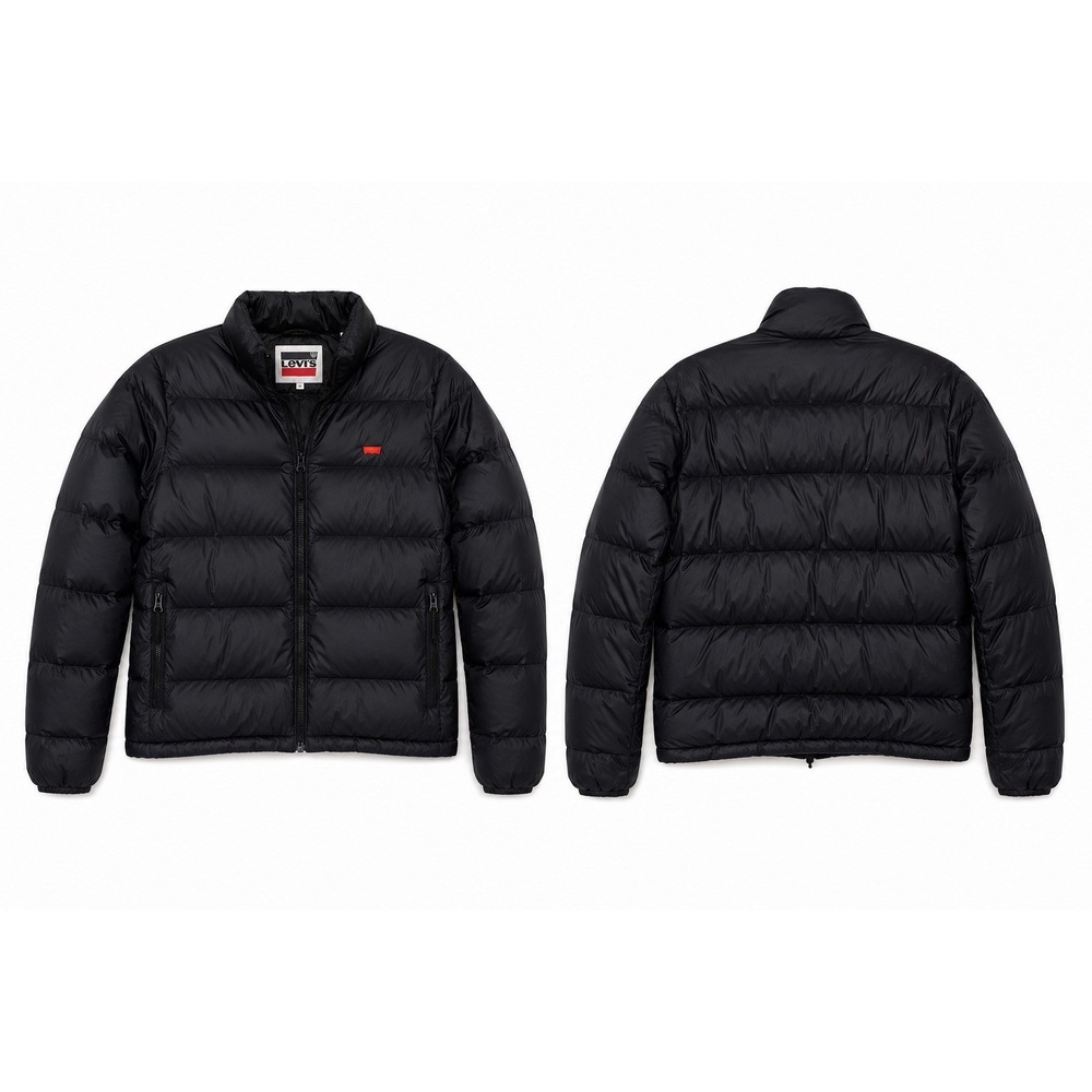 Levi's Women's Black Puffer Jacket XS Full Zip Quilted Lightweight Coat